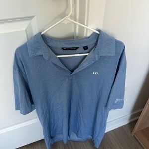 Travis Mathew Mens Blue Polo Shirt Size XL